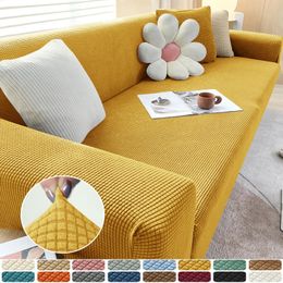 1234 Seater Sofa Slipcovers Elastic Polar Fleece Covers for Living Room Stretch Funda Chair Couch Cover Home Decor 240117