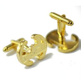 hors French Enamel Cuffli 18K Gold Plated Chain Square Circle Shirt Business Pendants bangle Jewellery box Jewelled Cuff Links Classic French Cufflinks Stamp western