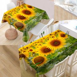 Table Cloth Custom Sunflower Modern Dustproof Tablecloth High Quality Print Everything For Home And Kitchen 0918