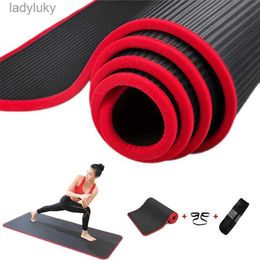 Yoga Mats 10MM Thick NBR Yoga Mats Anti-slip Sport Fitness Mat Blanket for Exercise Yoga and Pilates Gymnastics Mat Fitness EquipmentL240118