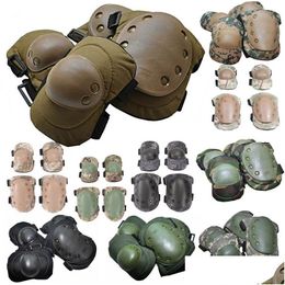 Protective Gear Camo Gear Protective Airsoft Kneepads Tactical Elbow Knee Pads Outdoor Sports Army Hunting Paintball Shooting No13-00 Dhizr