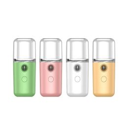 Portable Nano Hydrating Sprayer Beauty Face Humidifier Mini Rechargeable Cold Spray Mist Maker Fogger Humidifier Macaron Alcohol Sprayer LL