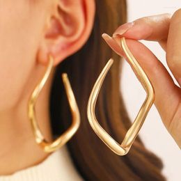 Dangle Earrings WANZHI European And American Rhombus Irregular Alloy For Women Simple Design Twisted Lines Metal Jewellery Wholesale