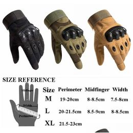 Tactical Gloves New Army Glove Fl Finger Outdoor Anti-Skidding Sporting 3 Colors 9 Size For Option Drop Delivery Mobiles Motorcycles M Dh03B
