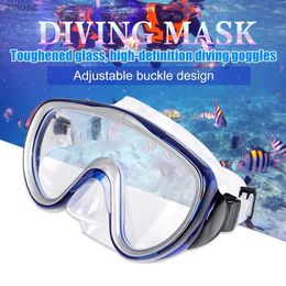 Diving Accessories Adjustable Swimming Glasses for Women Men Water Sports Snorkel Diving Goggles anti-fog Snorkelling diving goggles with nasal mask YQ240119