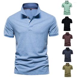 Men's Polos Cotton Solid Color Classic Polo Shirt Men Short Sleeve Top Quality Casual Business Comfortable Social