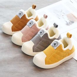 Winter Children's Kindergarten Indoor Female Baby Cotton with Plush for Boys 1-3 Years Old Board Warm Casual Shoes