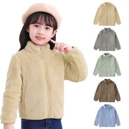 Jackets Toddler Kids Baby Outwear Long Sleeve Round Neck Solid Color Jacket Zipper Coat For Girls 4t Size 6