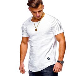 TShirt Men High Street Solid Color Men039s Tshirt T Shirt Men Short Sleeves Stripe Fold Slim Fit Hipster Casual tee shirt man2555052