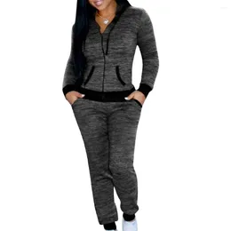 Women's Two Piece Pants 2Pcs Casual Women Long Sleeve Hoodies Sweatshirt Set Lounge Wear Sportswear Femmel Zipper Jogging Tracksuits Sports