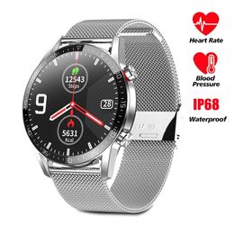 Watches Sports Smart Watches BT Call Men Business SmartWatch IP68 Waterproof ECG PPG Blood Pressure Phone Bracelet Fitness PK L7 L16