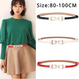 Belts Thin Belt Women's Fashion Casual Accessories Luxury Design Girdle Korean Adjustable Metal Buckle Leather Women Waist