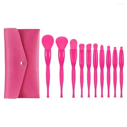 Makeup Brushes 10PCS Candy Color Set With Bag Powder Foundation Eyebrow Eyeshadow Blush Cosmetics Beauty Face Make Up Tools
