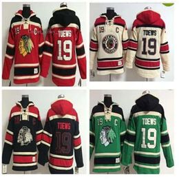 Top Quality Blackhawks Old Time Hockey Jerseys 19 Jonathan Toews Hoodie Pullover Sweatshirts Winter Jacket Mix Order 9130
