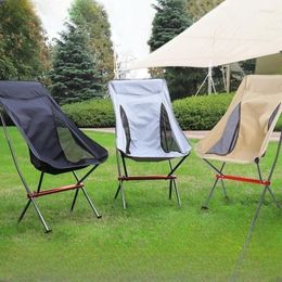 Camp Furniture Outdoor Portable Aluminium Folding Moon Chair Recliner Camping All-aluminum Large Wear Resistant And Tear