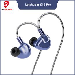 Headphones Letshuoer Shuoer S12 Pro Original Wired HIFI Best In Ear IEMs Earphone Monitor for Iphone 12 Quality Bass Magnetic Planar Driver