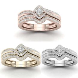 Wholesale Couple Couple Rings Gold-Plated Inlaid Zircon Ring Factory Direct Sales Classic Ornament