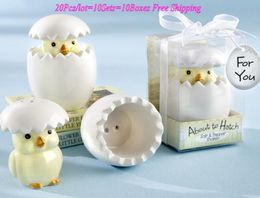 20Pcslot10Sets Wedding souvenirs of About to Hatch Ceramic Baby Chick Salt and Pepper Shakers Favor For baby shower party favor1154593