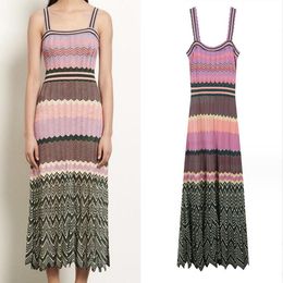 1007 XL 2024 Runway Dress SPring Summer Dress Spaghetti Strap Sleeveless Pink Brand Same Style Womens Dress Fashion High Quality YL