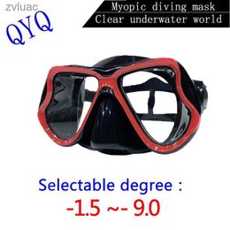 Diving Accessories QYQ Professional Snorkeling mask Optical myopic diving glasses adults can be fitted with myopic diving mask YQ240119