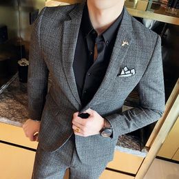 Jeans Boutique S5xl (blazer + Trousers) Men's Italian Style Elegant Fashion Business Casual Gentleman Dress Linen Dress 2piece Set