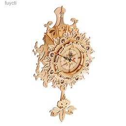 Arts and Crafts DIY Wooden Clock Model Toys Wood Building Bricks Wall Decoration Assembling for Child Adults Laser Cut 3D Puzzles Watch Gift YQ240119