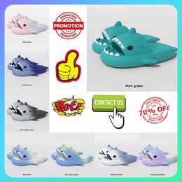 Designer Casual Platform shark Slides Slippers Woman rainbow fashion anti slip wear-resistant outdoor Novelty breathable Low cut super soft sandals size36-45