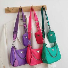 French textured three in nylon cloth with internet celebrity underarm and stylish one shoulder portable women's bag 2147