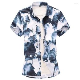 Men's Casual Shirts Summer Style Fashion Hawaiian Short Sleeve Lapel Shirt Male Clothes Plus Size 5XL 6XL 7XL Flower