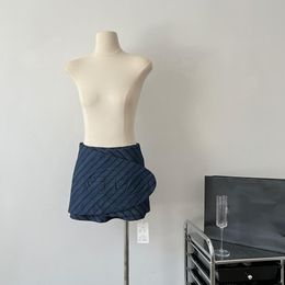 Designer Womens Luxury Skirts One-piece Steel Print Denim Waist Wrap Skirt Spring/Autumn All-matching A-line Dresses