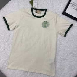 High Version Green Collar Small Embroidered Round Neck Short Sleeve T-shirt