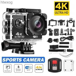 Sports Action Video Cameras Ultra HD 4K Action Camera 30fps 170D Underwater Helmet Waterproof 2.0-inch Screen WiFi Remote Control Sports Video Camera Pro YQ240119