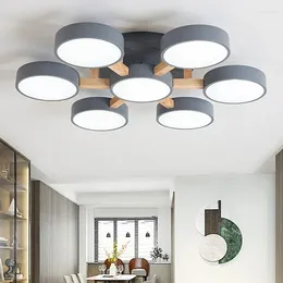 Ceiling Lights Nordic Modern Minimalist Log Macaron Bedroom E Lamp Japanese Room Dining Room/Living Round Lamps