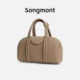 2024Songmont Underhill Pine Medium Bowling Bag Series Boston Headband Cowhide New One Shoulder Handbag