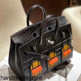 Platinum 2024 Tote Bag Crocodile Pattern Women's Fashion Handbag Casual Versatile Crocodile Combination House