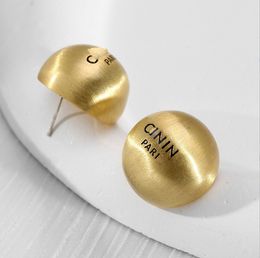 Luxury Earrings Women Designer 925 Sterling Silver Semicircle Metal Stud With Label Hoop For Party Weddings Jewellery