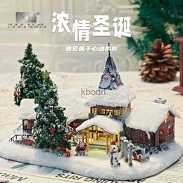 Craft Tools MMZ MODEL IRON STAR 3D Metal Puzzle Christmas House Model Santa Claus House kits DIY Assemble model Toys for Children Gifts YQ240119