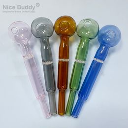 14cm Pyrex Glass Oil Burner Bubbler Water Recycle Pipe With 3cm Philtre Screen Head Bowl Nice Buddy Smoke Pipe