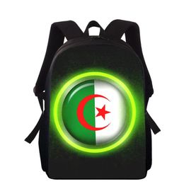 Bags Algeria Flag School Bag 16 Inch Backpack for Boys Girls Lightweight Travel Work Business Double Shoulder Book Bag Casual Daypack