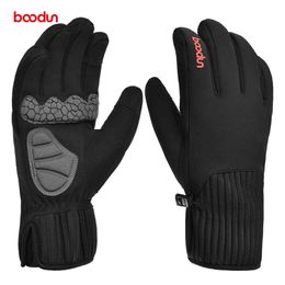 Bolton Autumn/Winter Thickened Cycling Gloves Long Finger Touch Screen New Sherry Waterproof Outdoor Warm Breathable