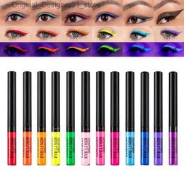 Eyeliner UV Light Neon Eyeliner Pen Eyes Makeup Red Waterproof Liquid Colour Eye Liner Pencil Make Up Cosmetics Yellow Matte Purple Pen Q240119