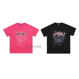 Men t Shirt Pink Young Thug Sp5der 555555 Mans Women Quality Foaming Printing Spider Web Pattern 555 Fashion Top Tees 7WXL