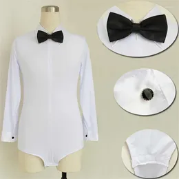 Stage Wear Long Sleeves Child Latin Shirt Boys Dance Tops White Ballroom Clothing Salsa/Cha Cha/Rumba Dancing Clothes