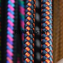 Components Real Bestxy 5m/lot 8mm Black Leather+yellow/re Round Braided Pu Leather Cord Necklace Bracelet Rope for Diy Jewellery Accessories