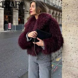 Women's Jackets Soft Faux Fur Coat Women Fluffy Cropped For Warm Autumn Winter Woman Fashion Long Sleeve In