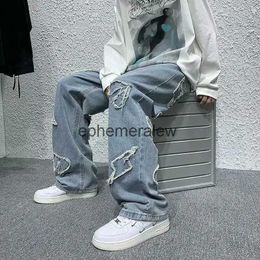 Men's Jeans Jeans Unisex Wide Leg Jean Loose Straight Fit Mens and Womens Jeans 2022 New Fashion Casual Loose Hip Hop Pants Streetwear S-3XLephemeralew