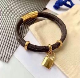 Designer Leather Bracelet For Mens Women Brand Luxury Jewellery Gold Bracelets Pendant Lock Female Highend Elegant Fashion Gift 0718257315