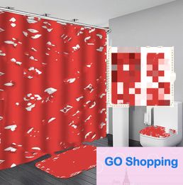 Fashion Europe Bath Mat Set Shower Curtain for Bathroom Cover Toilet Seat Anti Slip Soft Carpet for Bathroom 4pcs Bath Mat Set