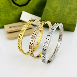 designer Bracelet luxury rhinestone cutout bracelet designer for women luxury Jewelry Couple style For Women Wedding Accessories