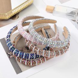 Rhinestones Retro Hair Hoops Women Party Festival Bezel Headbands For Women Out-going Hair Accessories Hairbands Hair Band 240119